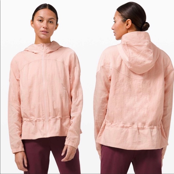 Lululemon Athletica Jackets \u0026 Coats | Lululemon 8 Ready to Go Jacket Pink Mist Hooded Wind Water Resistant | Color: Pink | Size: 8 | Pm-04769061's